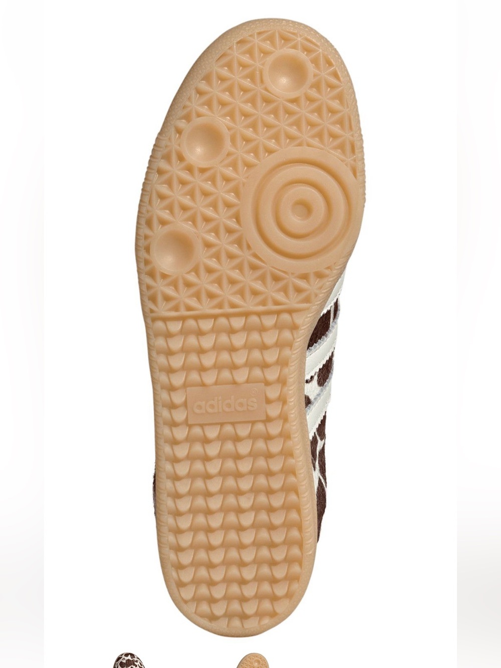 New NIB Women’s adidas Sama OG Brown Cow Giraffe Print Sneakers Sz 10 - Picture 3 of 11